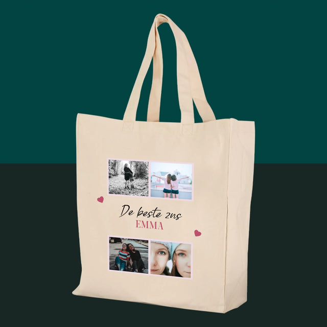 Fotocollage: De Beste Zus - Canvas Tas