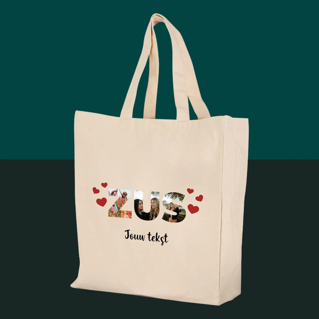 Woord Van Foto'S: Zus - Canvas Tas