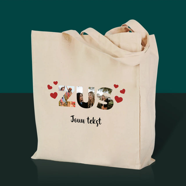 Woord Van Foto'S: Zus - Canvas Tas
