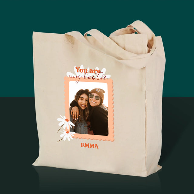 Fotocollage: Besties - Canvas Tas