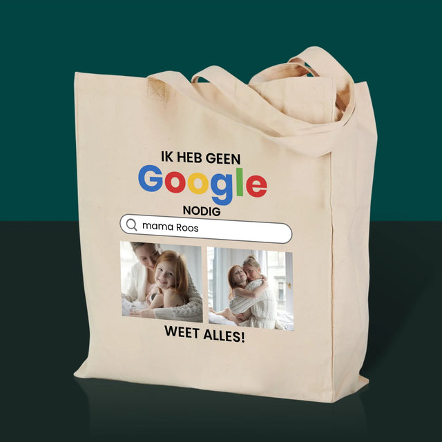 Fotocollage: Ik Heb Geen Google Nodig - Canvas Tas