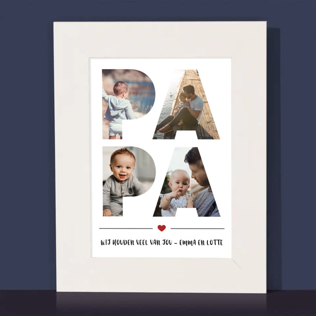 Woord Van Foto'S: Papa - Fotokader (Horziontaal)
