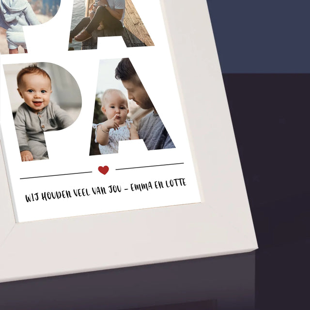 Woord Van Foto'S: Papa - Fotokader (Horziontaal)