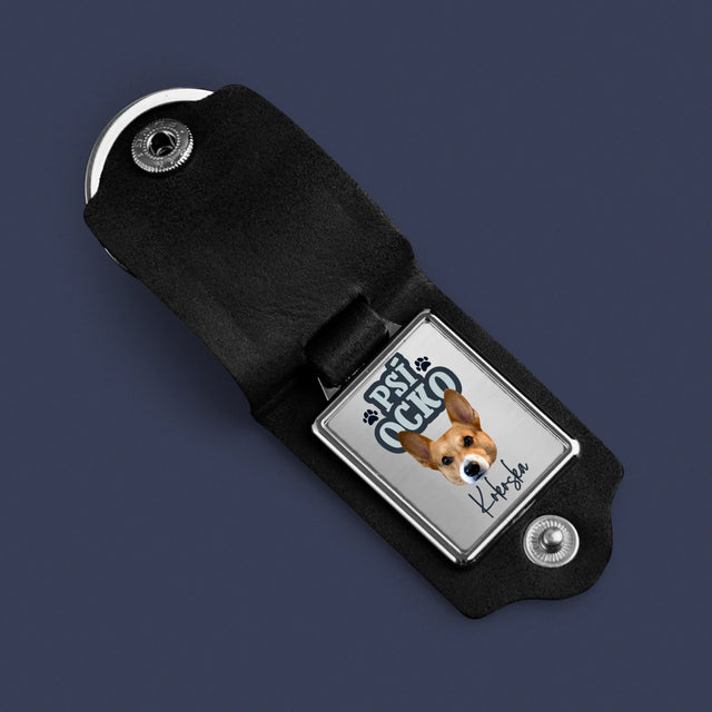 Twoja Postać: Psi Tata - Skórzany Brelok Ze Zdjęciem | SK