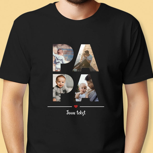 Woord Van Foto'S: Papa - T-Shirt Voor Heren