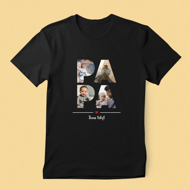 Woord Van Foto'S: Papa - T-Shirt Voor Heren