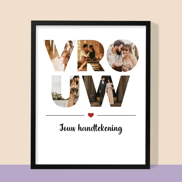 Woord Van Foto'S: Vrouw - Afdruk Met Frame 30X40 (Verticaal)