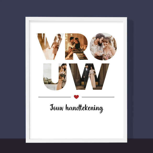 Woord Van Foto'S: Vrouw - Afdruk Met Frame 30X40 (Verticaal)