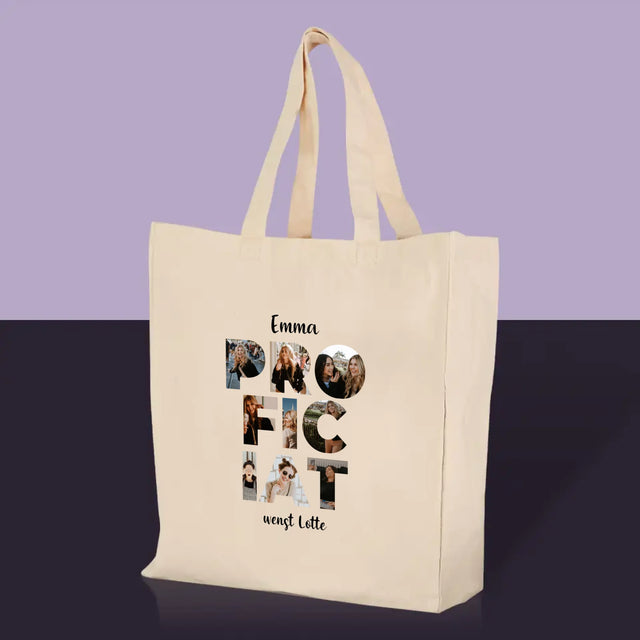 Woord Van Foto'S: Proficiat - Canvas Tas