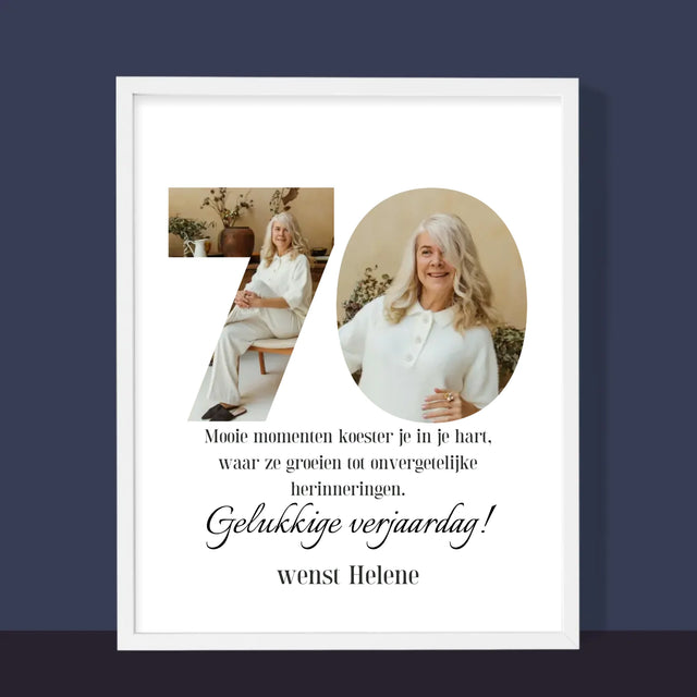 Woord Van Foto'S: 70E Verjaardag - Afdruk Met Frame 30X40