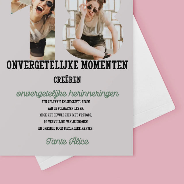 Woord Van Foto'S: 18De Verjaardag - Wenskaart