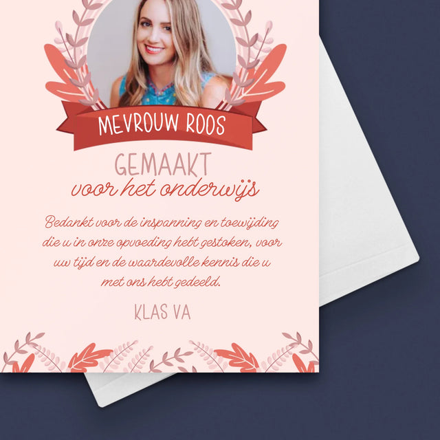 Foto En Handtekening: Gemaakt Voor Het Onderwijs - Wenskaart