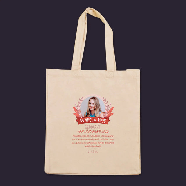 Foto En Handtekening: Gemaakt Voor Het Onderwijs - Canvas Tas
