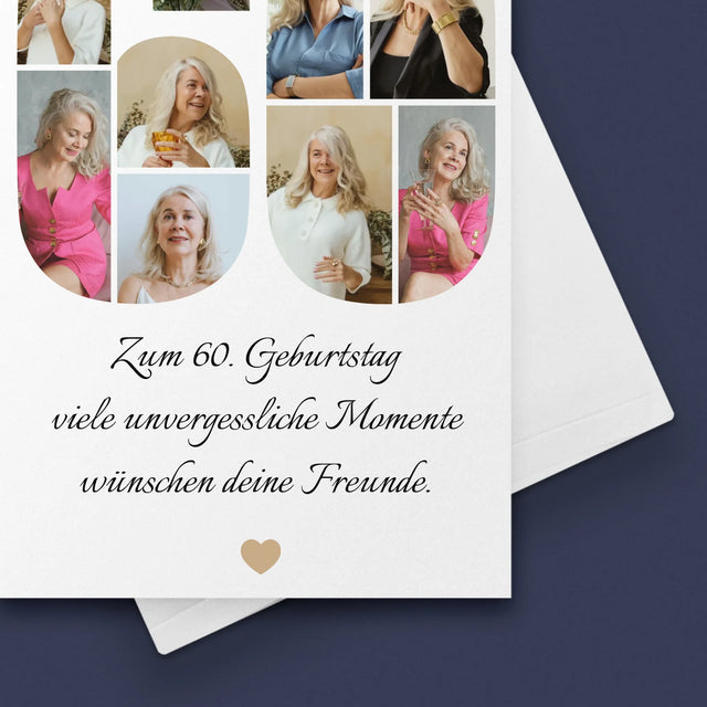 Kształt Ze Zdjęć: 60 Urodziny Życzenia - Kartka z Życzeniami | DE
