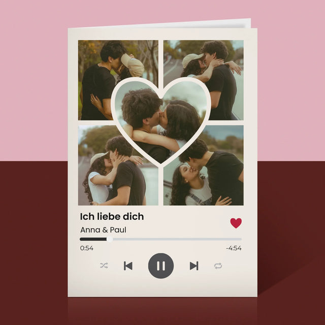 Fotokolaż: Spotify Zdjęcia Serce - Kartka z Życzeniami | DE