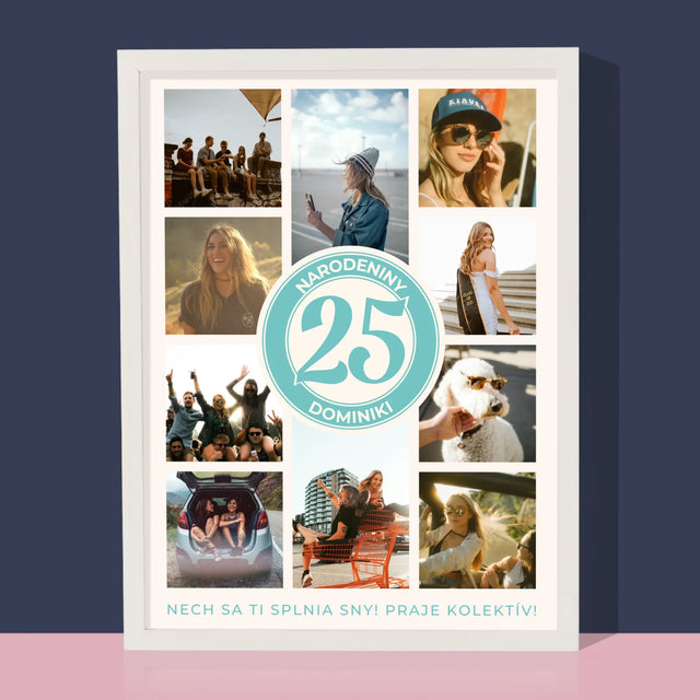 Fotokolaż: 25 Urodziny - Wydruk Obramowany | SK