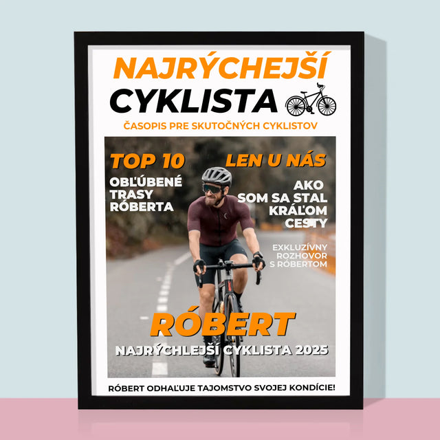 Okładka Magazynu: Najszybszy Kolarz - Wydruk Obramowany | SK