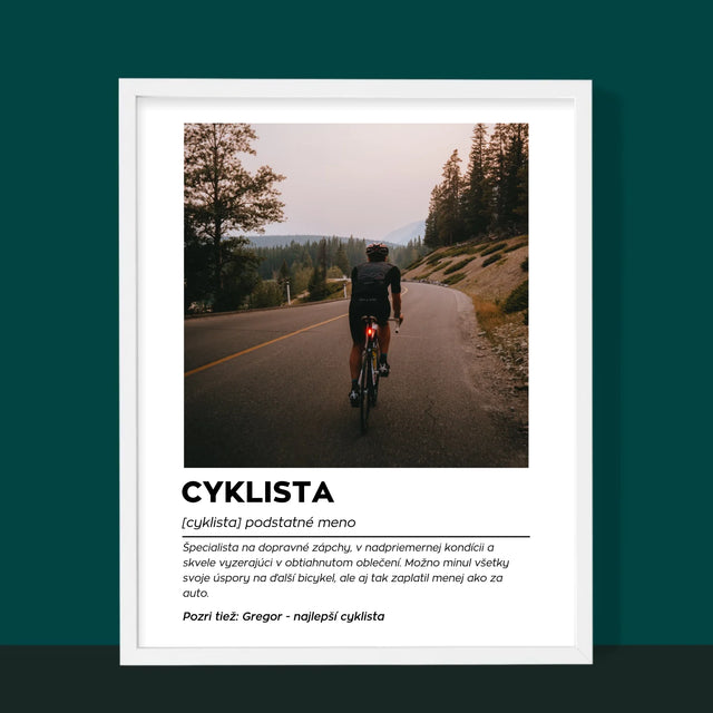 Zdjęcie I Podpis: Rowerzysta Definicja - Wydruk Obramowany | SK