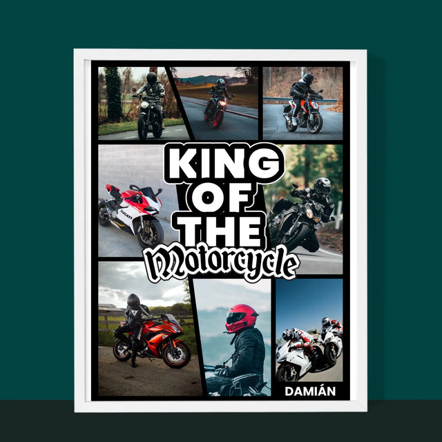 Fotokolaż: King Of The Motorcycle - Wydruk Obramowany | SK