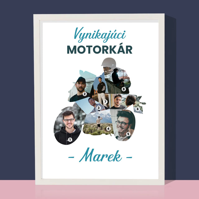 Kształt Ze Zdjęć: Wyborny Motocyklista - Wydruk Obramowany | SK