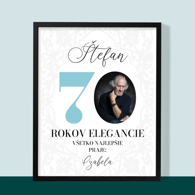 Zdjęcie I Podpis: 70 Lat Elegancji - Wydruk Obramowany | SK