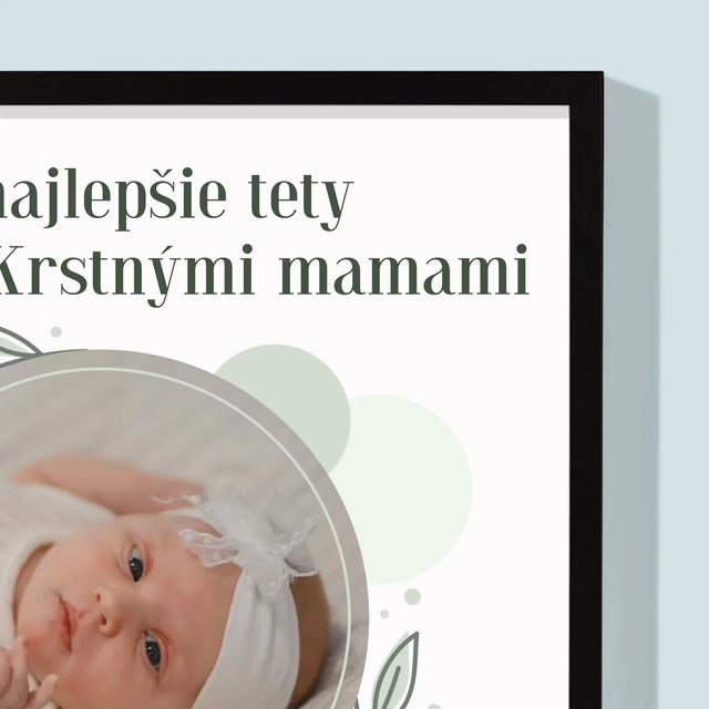 Zdjęcie i Podpis: Najlepsze Ciocie Zostają Matkami Chrzestnymi - Wydruk Obramowany | SK
