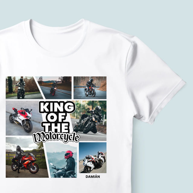 Fotokolaż: King Of The Motorcycle - Koszulka Męska z Nadrukiem | SK