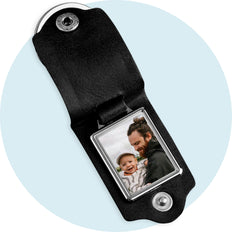 Leren sleutelhanger met foto