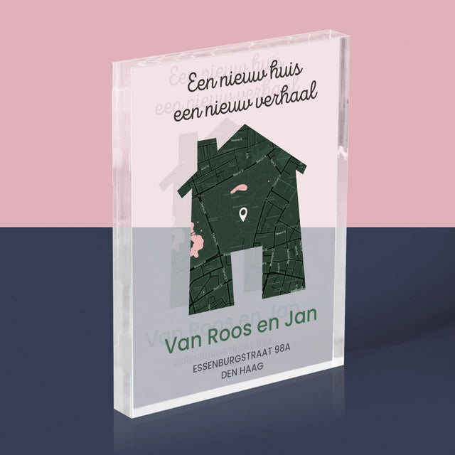 Stadsplastadsplattegrond: Stadskaart:  Nieuw Huis - Acryl Blok