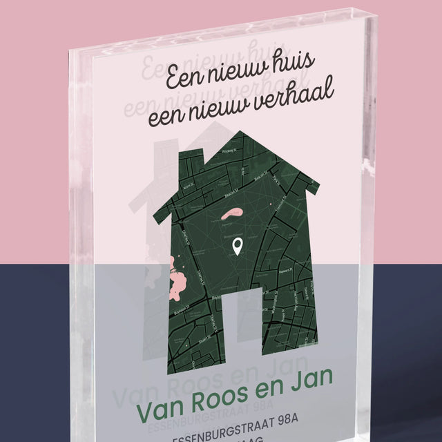 Stadsplastadsplattegrond: Stadskaart:  Nieuw Huis - Acryl Blok
