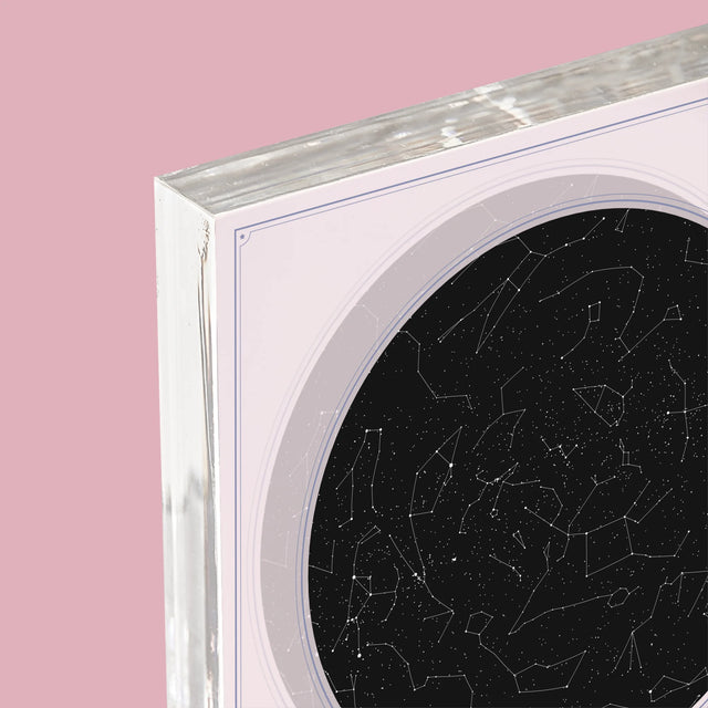 Starrenkaart: Sterrenkaart Onder De Sterren - Acryl Blok