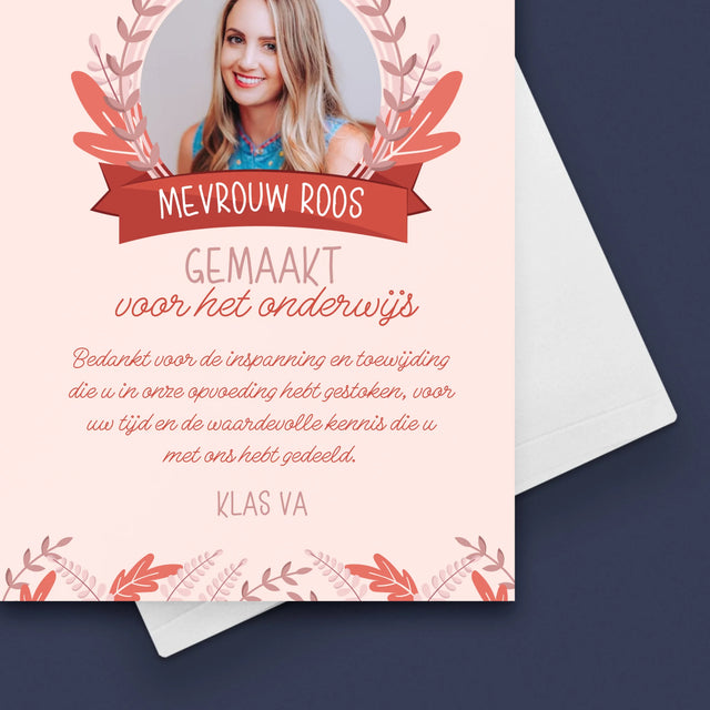 Foto En Handtekening: Gemaakt Voor Het Onderwijs - Wenskaart