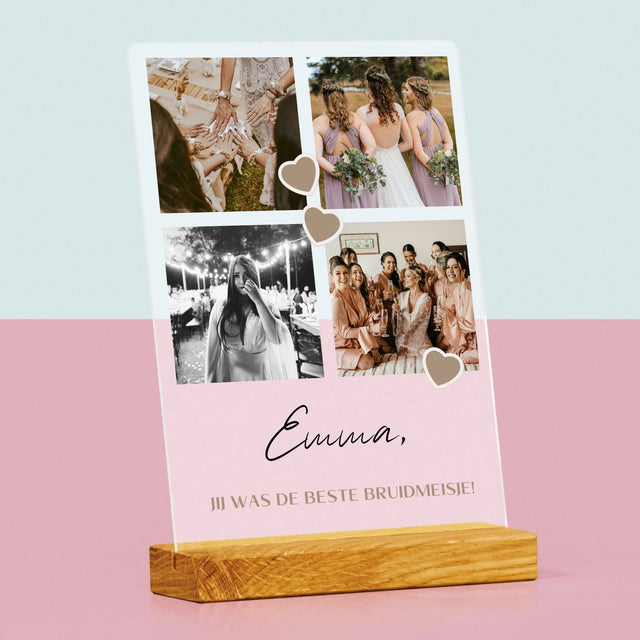 Fotocollage: Bedankt Collage, Bruidsmeisje - Afdruk Op Acrylglas (Verticaal)