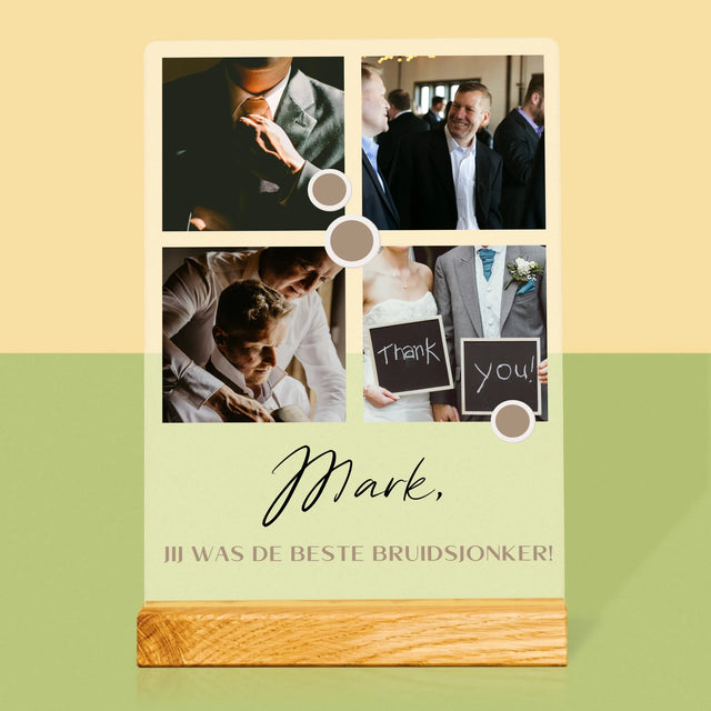 Fotocollage: Bedankt Collage, Bruidsjonker - Afdruk Op Acrylglas (Verticaal)