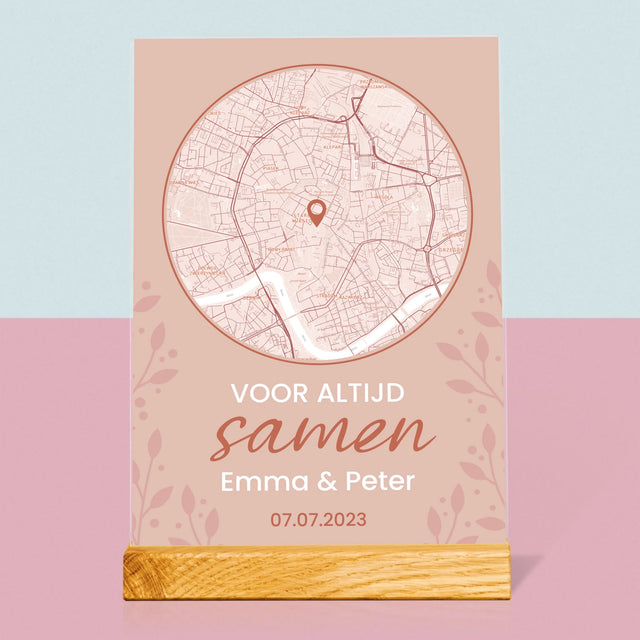 Stadsplastadsplattegrond: Stadskaart: Waar Alles Begon - Afdruk Op Acrylglas (Verticaal)