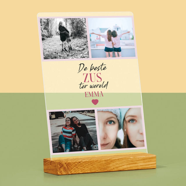 Fotocollage: De Beste Zus - Afdruk Op Acrylglas (Verticaal)