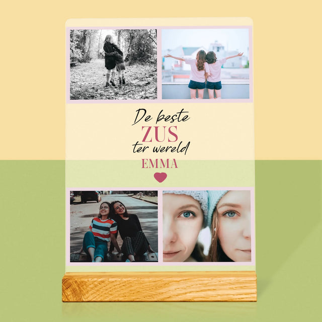 Fotocollage: De Beste Zus - Afdruk Op Acrylglas (Verticaal)
