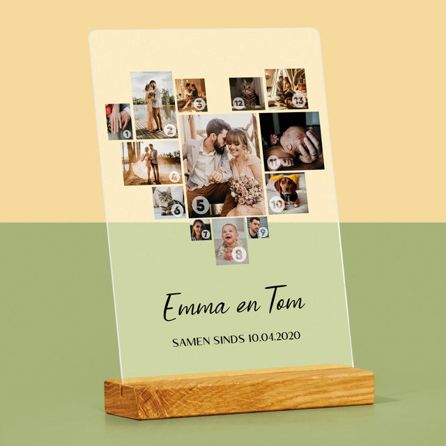 Fotocollage: Fotocollage Hart - Afdruk Op Acrylglas (Verticaal)