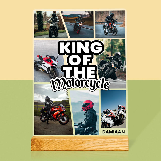 Fotocollage: King Of The Motorcycle - Afdruk Op Acrylglas (Verticaal)