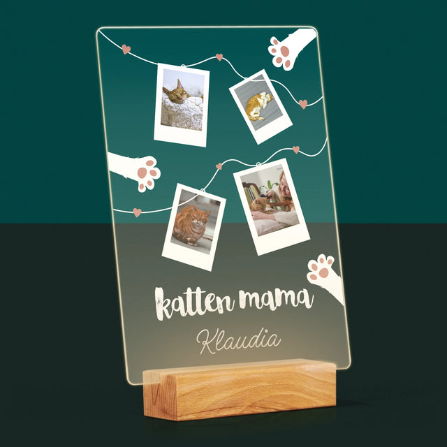 Fotocollage: Polaroid Kattenmama - Afdruk Op Acrylglas (Verticaal)