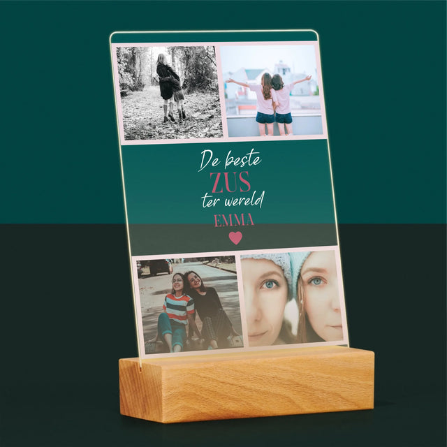 Fotocollage: De Beste Zus - Afdruk Op Acrylglas (Verticaal)