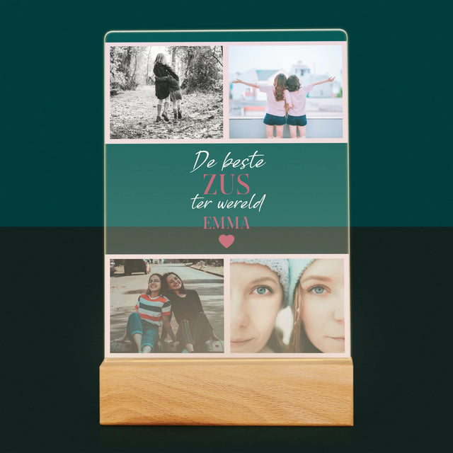 Fotocollage: De Beste Zus - Afdruk Op Acrylglas (Verticaal)