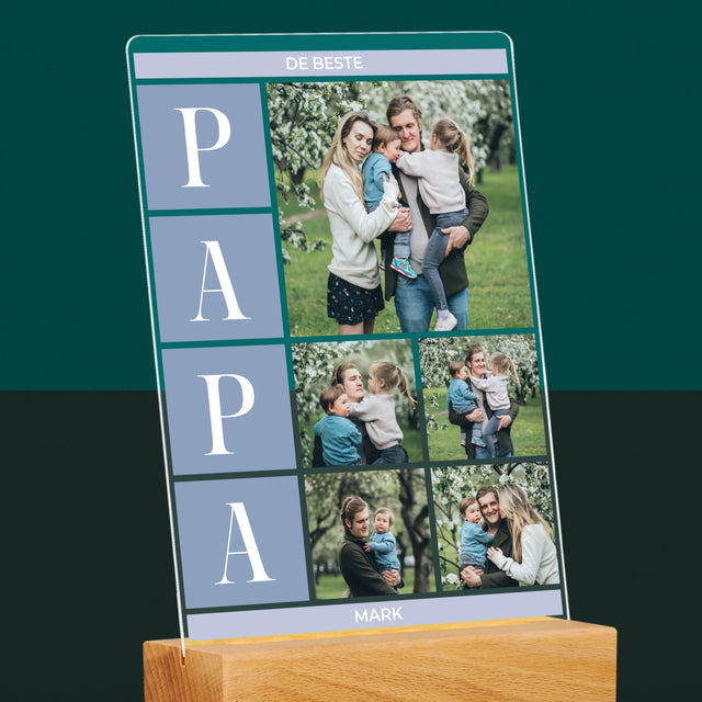 Fotocollage: Collage, De Beste Papa - Afdruk Op Acrylglas (Verticaal)