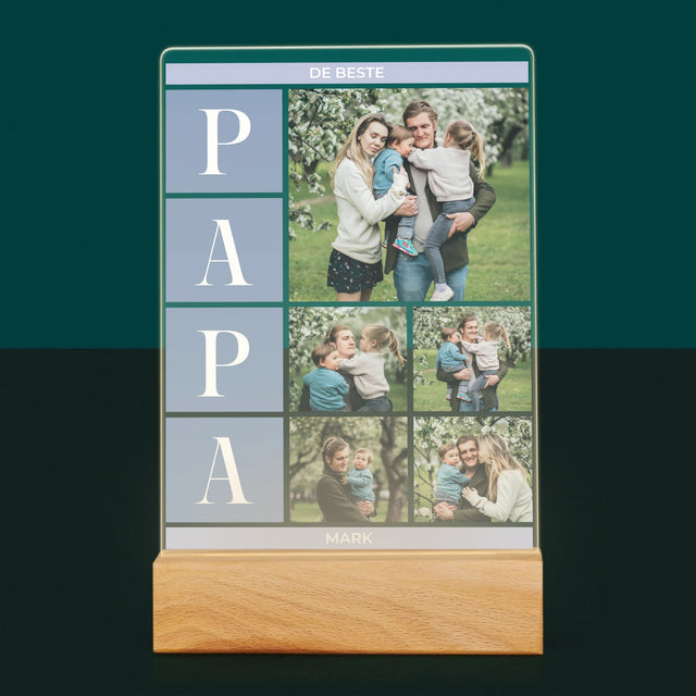 Fotocollage: Collage, De Beste Papa - Afdruk Op Acrylglas (Verticaal)