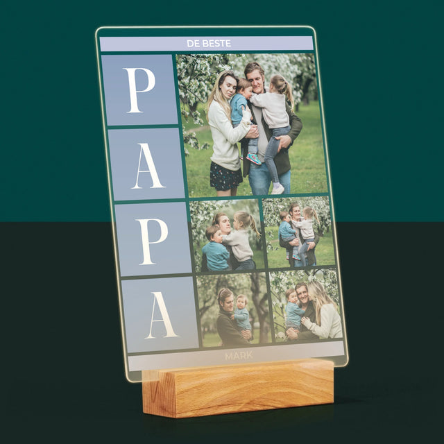 Fotocollage: Collage, De Beste Papa - Afdruk Op Acrylglas (Verticaal)