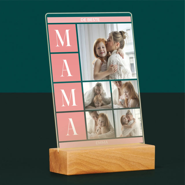 Fotocollage: Collage De Beste Mama - Afdruk Op Acrylglas (Verticaal)