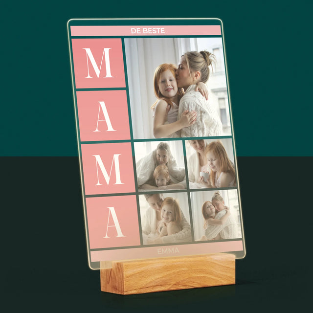Fotocollage: Collage De Beste Mama - Afdruk Op Acrylglas (Verticaal)