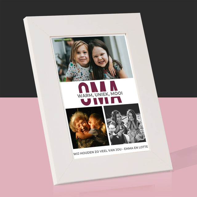 Fotocollage: Kenmerken Oma - Fotokader (Horziontaal)