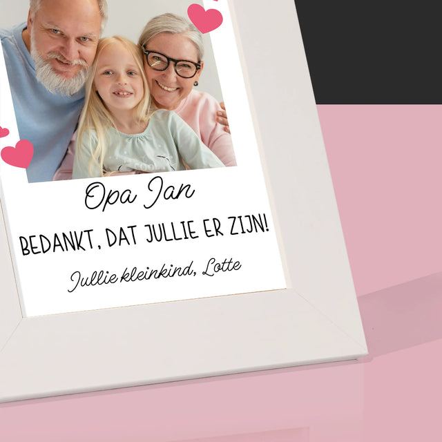 Foto En Handtekening: Bedankt, Aan De Grootuders - Fotokader (Horziontaal)
