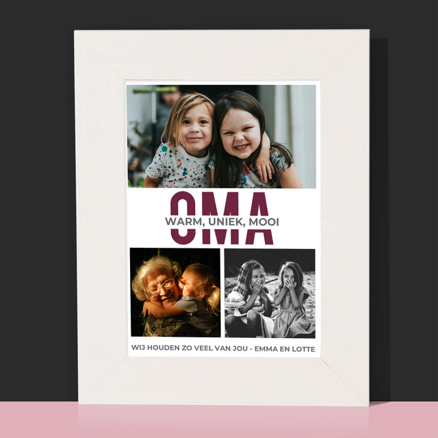 Fotocollage: Kenmerken Oma - Fotokader (Horziontaal)